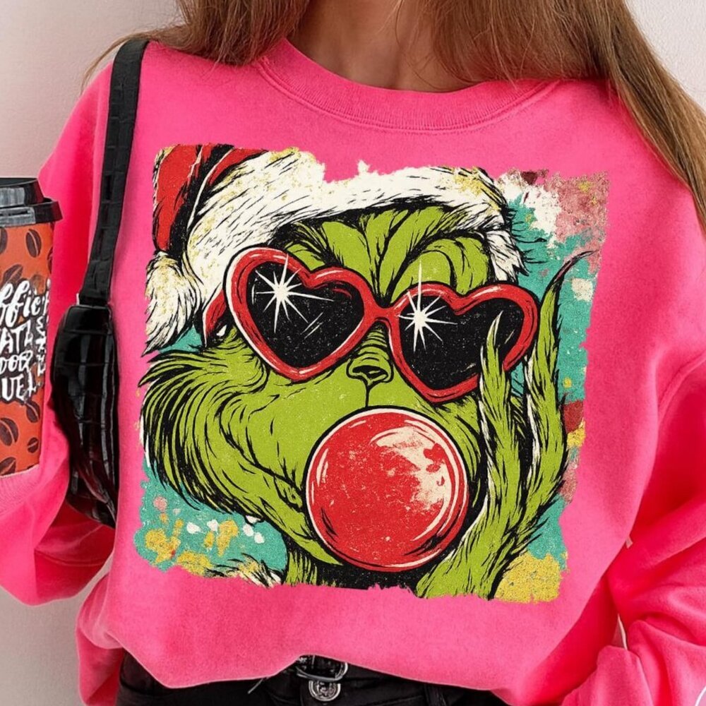 Christmas Merry Grinchmas Bundle Preppy Glitter Christmas Sweatshirt 05